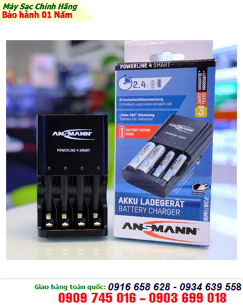 Ansman Powerline 4Smart; Máy sạc pin AA-AAA Powerline 4Smart _Sạc nhanh _Sạc được 1,2,3,4 pin AA và AAA